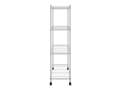 Prateleira| Unidade de 4 prateleiras com rodas 90x35x142 cm 200 Kg cromado PT366203 Prateado