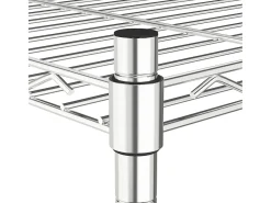 Clearance Unidade de 5 prateleiras com rodas 75x35x155 cm 250 Kg cromado PT760307 Prateado
