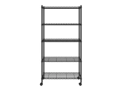 Prateleira| Unidade de 5 prateleiras com rodas 75x35x155 cm 250 Kg PT161805 Preto
