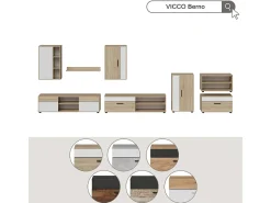 Vicco Unidade de parede carvalho goldkraft/antracite 139.8x35.4x38.9 berno^ Móvel De Tv