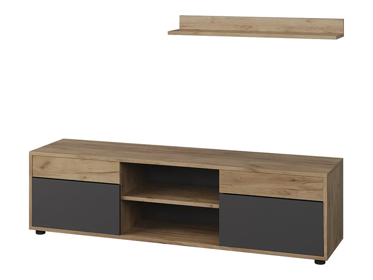 Vicco Unidade de parede carvalho goldkraft/antracite 139.8x35.4x38.9 berno^ Móvel De Tv