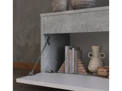 Móvel De Tv*Vicco Unidade de parede concreto/branco 139.8x35.4x38.9 berno Cinzento claro