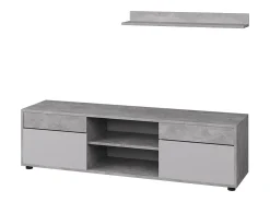 Móvel De Tv*Vicco Unidade de parede concreto/branco 139.8x35.4x38.9 berno Cinzento claro