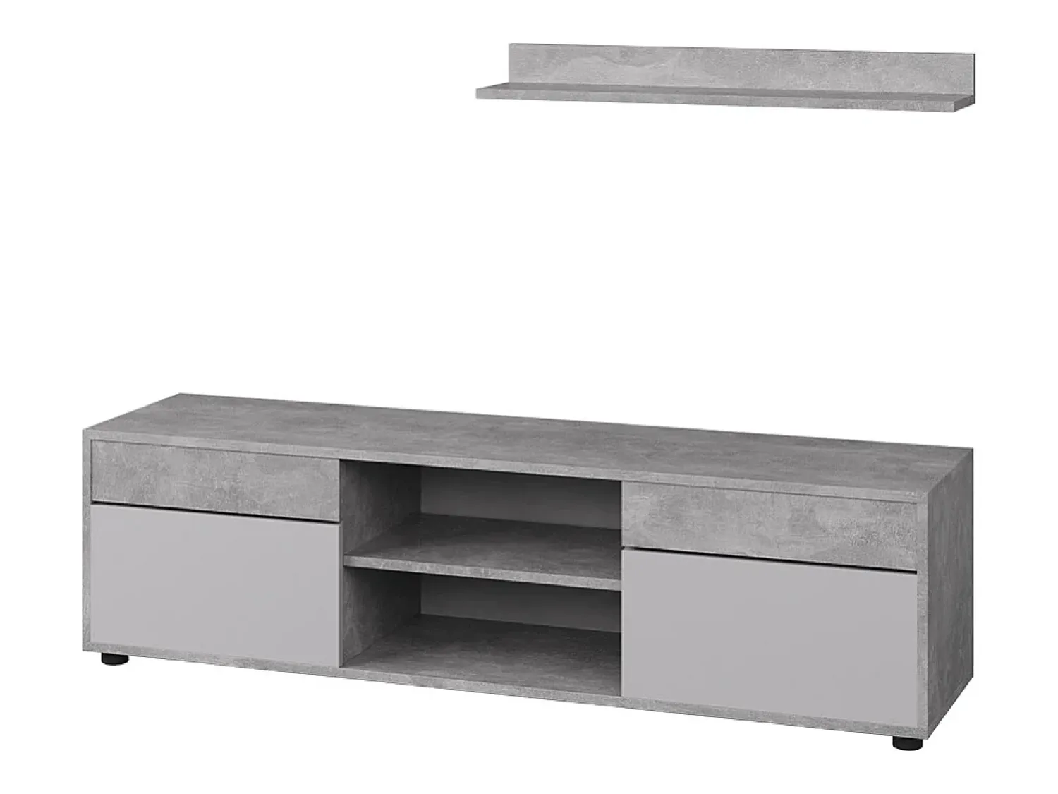Móvel De Tv*Vicco Unidade de parede concreto/branco 139.8x35.4x38.9 berno Cinzento claro