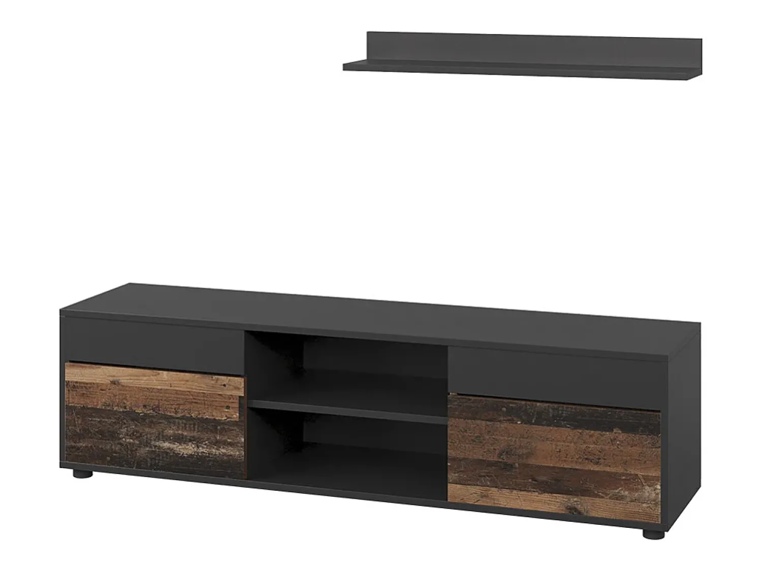 Móvel De Tv|Vicco Unidade de parede /estilo antigo 139.8x35.4x38.9 berno Preto