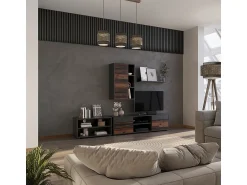 Móvel De Tv|Vicco Unidade de parede /estilo antigo 139.8x35.4x38.9 berno Preto