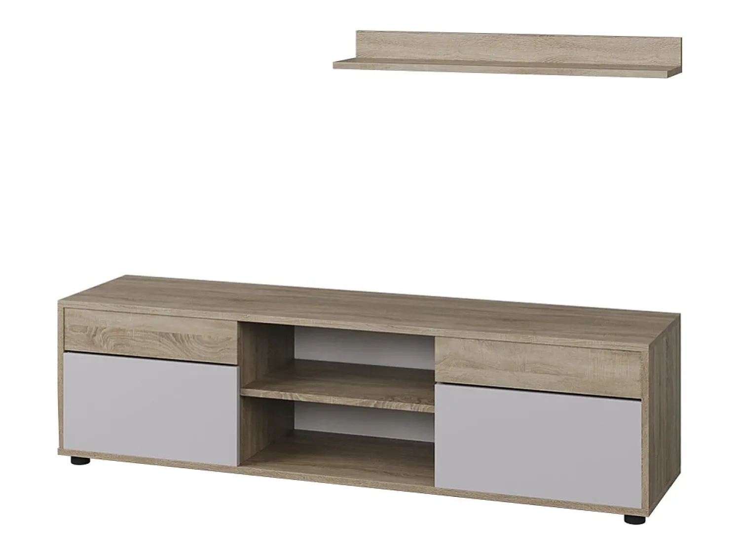 Vicco Unidade de parede sonoma/branco 139.8x35.4x38.9 berno^ Móvel De Tv