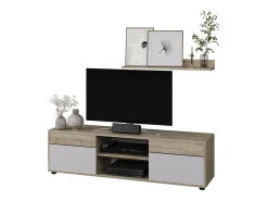 Vicco Unidade de parede sonoma/branco 139.8x35.4x38.9 berno^ Móvel De Tv
