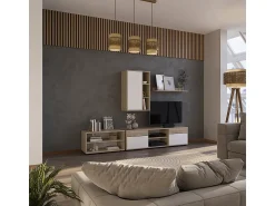 Vicco Unidade de parede sonoma/branco 139.8x35.4x38.9 berno^ Móvel De Tv
