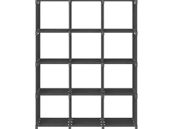 Prateleira| Unidade de prateleiras 12 cubos 103x30x141 cm tecido PT202764 Cinzento