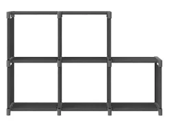 Prateleira|vidaxl Unidade de prateleiras 5 cubos 103x30x72,5 cm tecido Cinzento