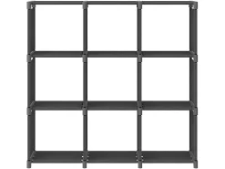 Prateleira* Unidade de prateleiras 9 cubos 103x30x107,5 cm tecido PT262577 Cinzento