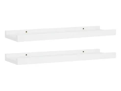 Prateleira* Unidade de prateleiras com rebordo 2 pcs 40x9x3 cm MDF PT557826 Branco