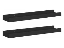 Prateleira*vidaxl Unidade de prateleiras com rebordo 2 pcs 40x9x3 cm MDF Preto