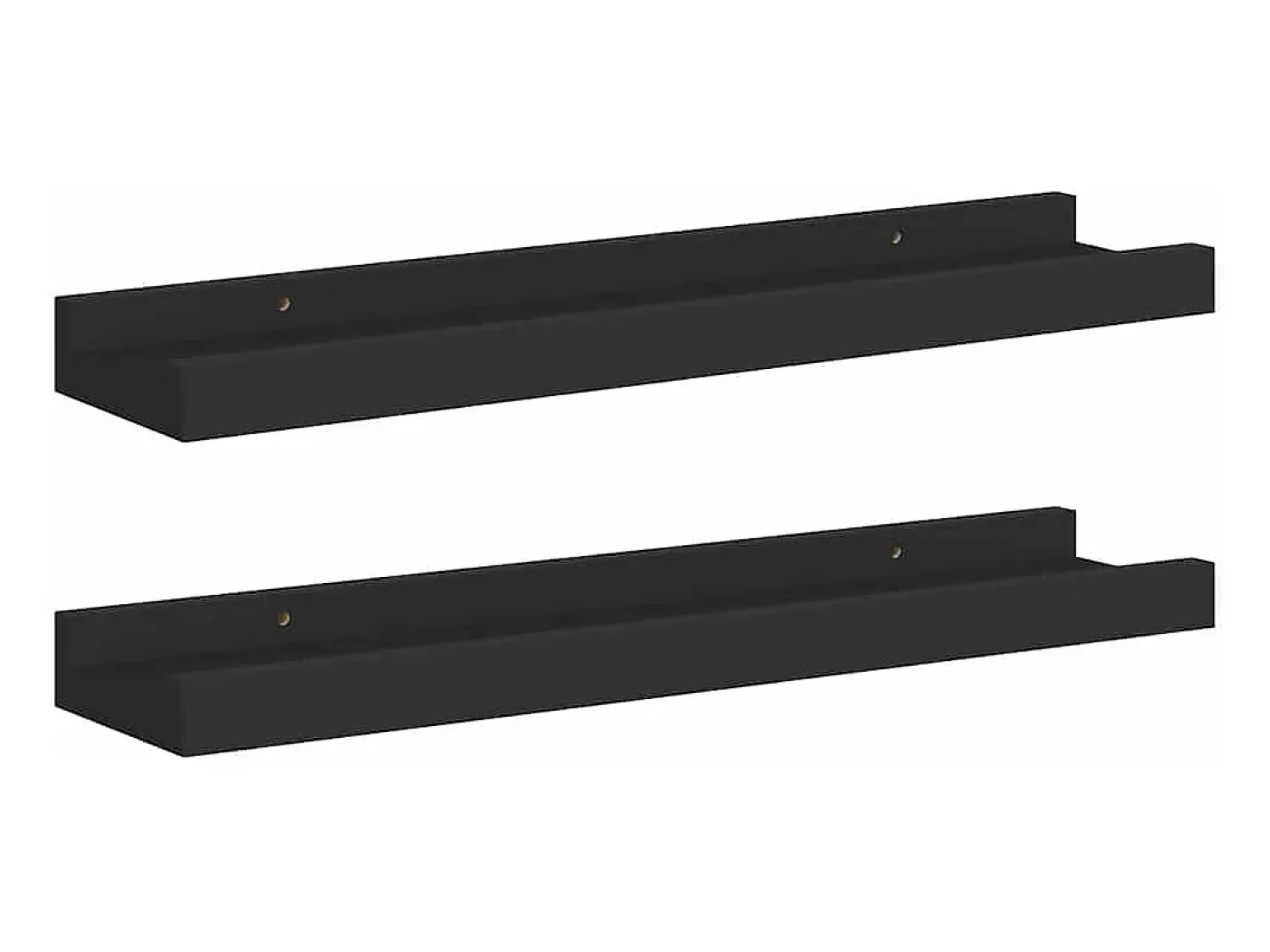 Prateleira*vidaxl Unidade de prateleiras com rebordo 2 pcs 40x9x3 cm MDF Preto
