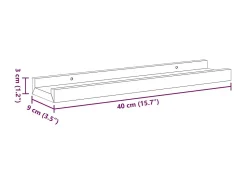 Prateleira*vidaxl Unidade de prateleiras com rebordo 2 pcs 40x9x3 cm MDF Preto