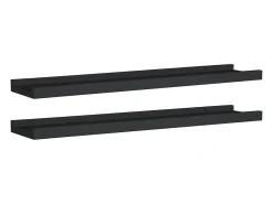 Prateleira* Unidade de prateleiras com rebordo 2 pcs 60x9x3 cm MDF PT350043 Preto