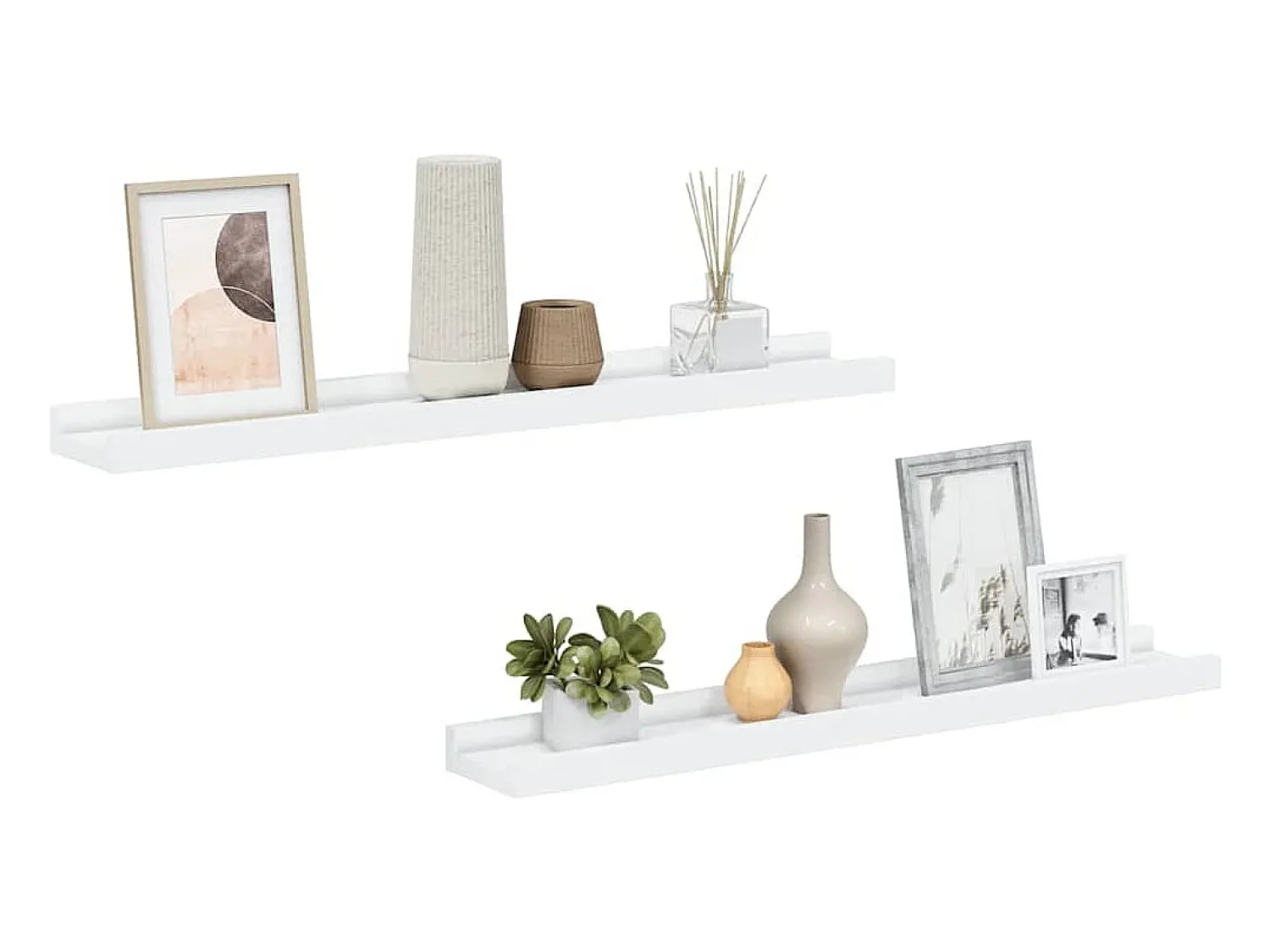 vidaxl Unidade de prateleiras com rebordo 2 pcs 60x9x3 cm MDF^ Prateleira
