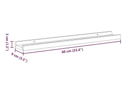 vidaxl Unidade de prateleiras com rebordo 2 pcs 60x9x3 cm MDF^ Prateleira