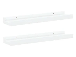 Prateleira|vidaxl Unidade de prateleiras com rebordo 2 pcs 40x9x3 cm MDF Branco