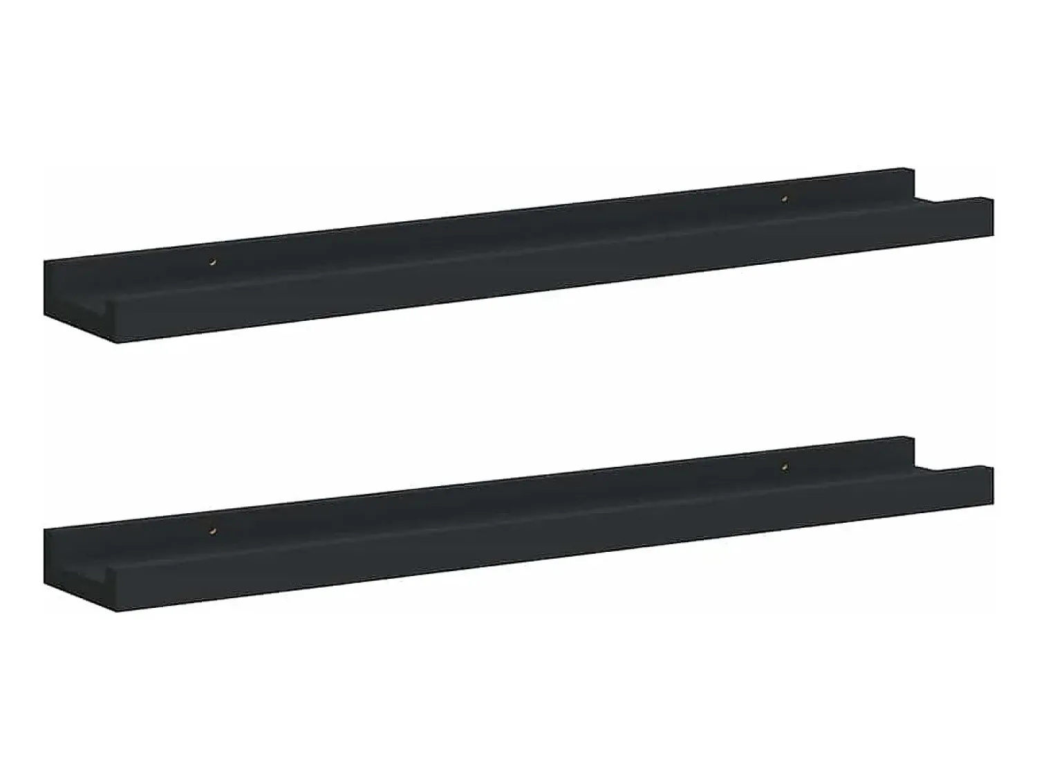 Prateleira|vidaxl Unidade de prateleiras com rebordo 2 pcs 60x9x3 cm MDF Preto