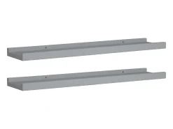 Prateleira* Unidade de prateleiras com rebordo 2 pcs 60x9x3 cm MDF PT825187 Cinzento