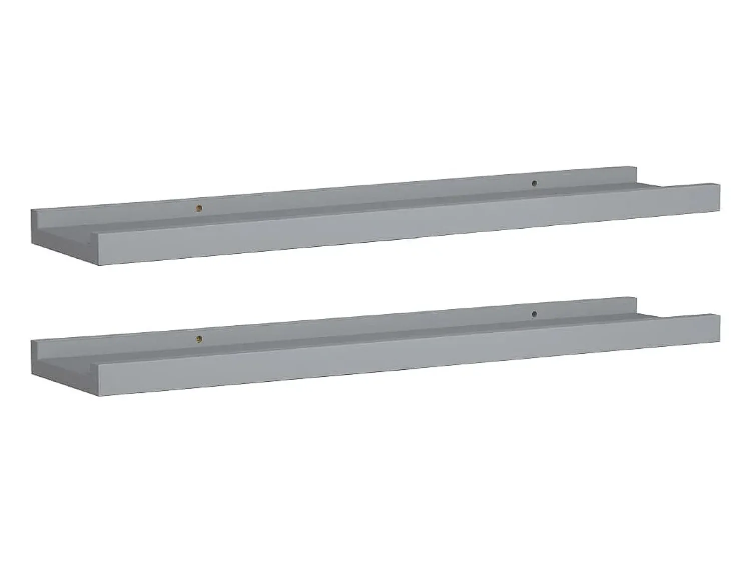 Prateleira* Unidade de prateleiras com rebordo 2 pcs 60x9x3 cm MDF PT825187 Cinzento
