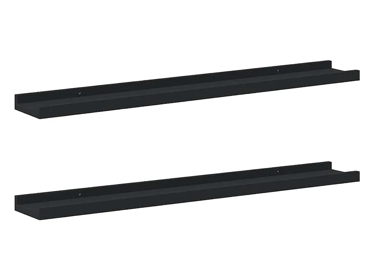 vidaxl Unidade de prateleiras com rebordo 2 pcs 80x9x3 cm MDF Preto