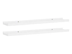 Unidade de prateleiras com rebordo 2 pcs 80x9x3 cm MDF PT422239^ Prateleira