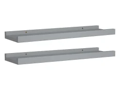 Unidade de prateleiras com rebordo 2 pcs 40x9x3 cm MDF PT872000 Cinzento
