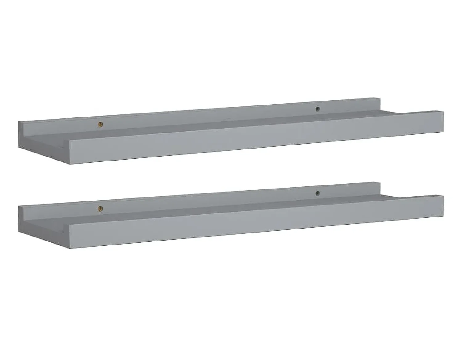 Unidade de prateleiras com rebordo 2 pcs 40x9x3 cm MDF PT872000 Cinzento