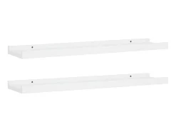 Prateleira* Unidade de prateleiras com rebordo 2 pcs 60x9x3 cm MDF PT504886 Branco
