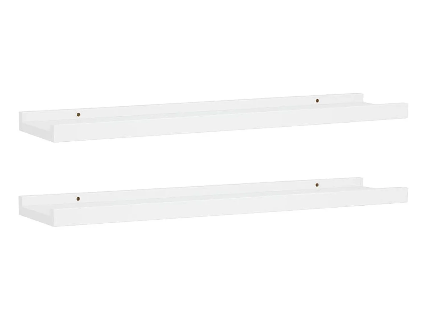 Prateleira* Unidade de prateleiras com rebordo 2 pcs 60x9x3 cm MDF PT504886 Branco