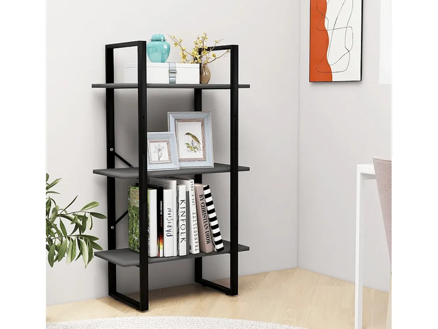 Unidade de prateleiras 60x30x105 cm derivados de madeira cinza PT222781^ Prateleira