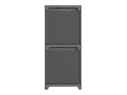 Unidade prateleiras 4 cubos c/ caixas 69x30x72,5cm tecido cinza PT959937^ Prateleira