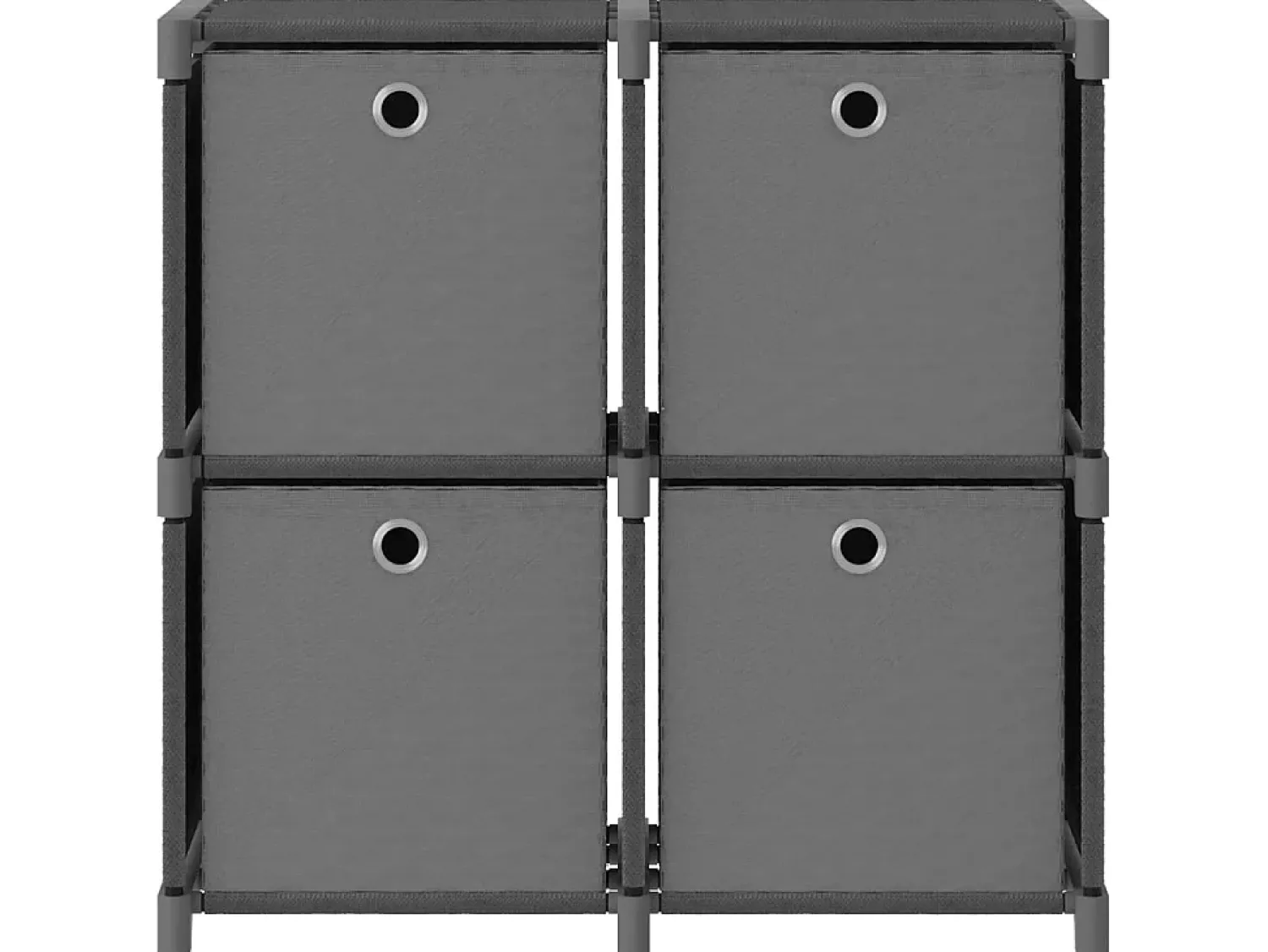 Unidade prateleiras 4 cubos c/ caixas 69x30x72,5cm tecido cinza PT959937^ Prateleira