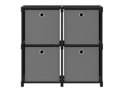 Unidade prateleiras 4 cubos c/ caixas 69x30x72,5cm tecido PT537102^ Prateleira