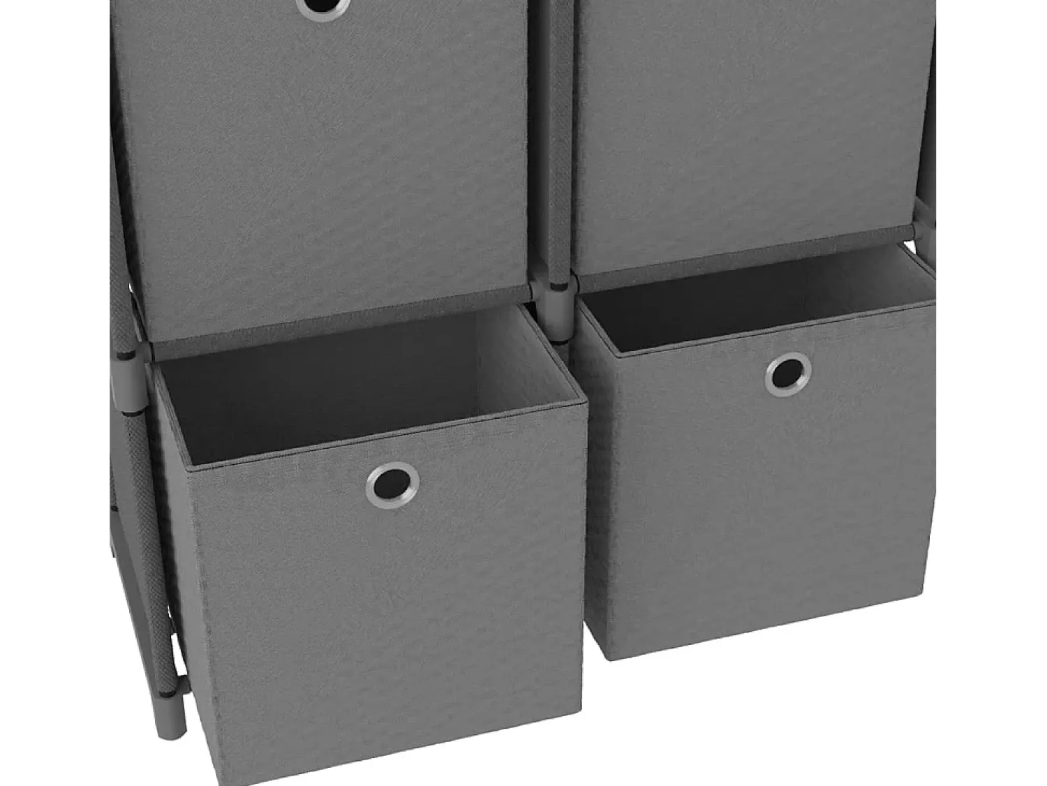 Best vidaxl Unidade prateleiras 4 cubos c/ caixas 69x30x72,5cm tecido cinza Cinzento