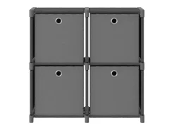 Best vidaxl Unidade prateleiras 4 cubos c/ caixas 69x30x72,5cm tecido cinza Cinzento