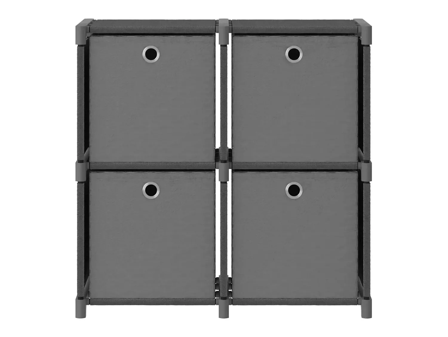Best vidaxl Unidade prateleiras 4 cubos c/ caixas 69x30x72,5cm tecido cinza Cinzento