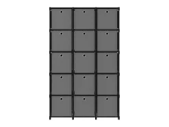 Prateleira* Unidades prateleiras 15 cubos c/ caixas tecido PT647514 Preto