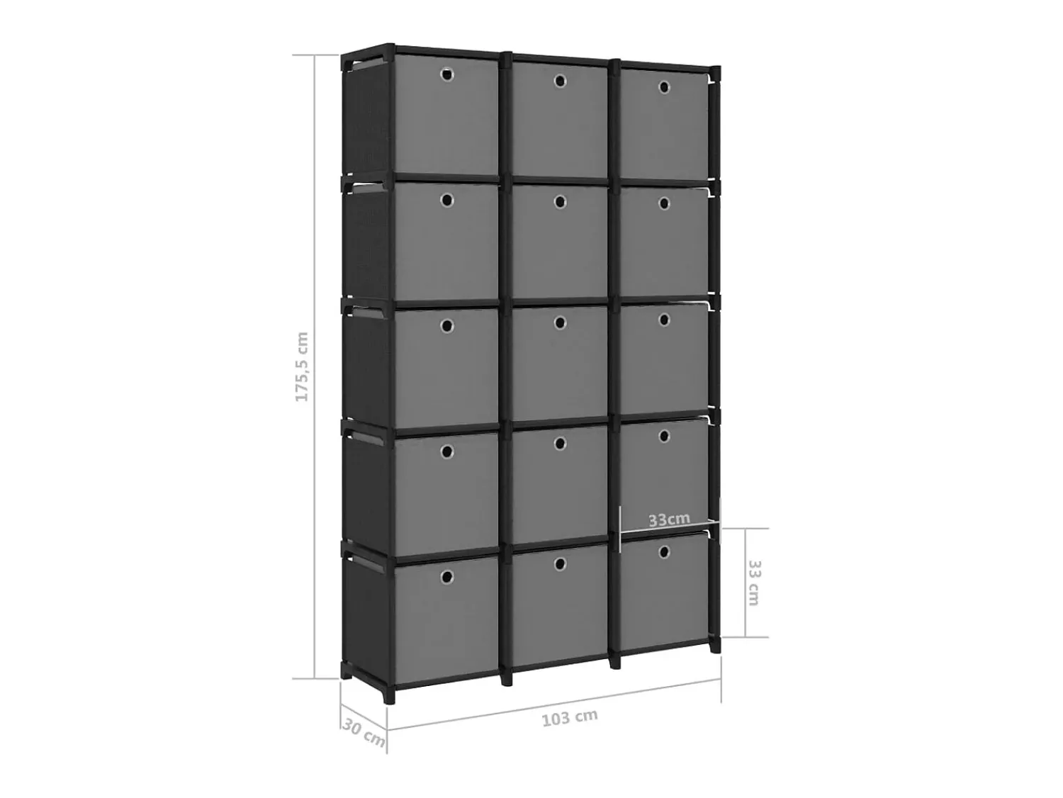 vidaxl Unidades prateleiras 15 cubos c/ caixas tecido^ Prateleira