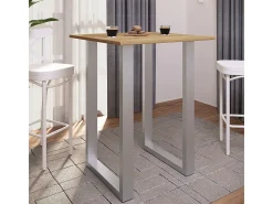 Outlet VCM Bar Table | Tresen | Mesa em pé | Mesa alta | Mesa Barba Bar - Xona 80x50 cm (Prata / Carvalho Mel) Multicor