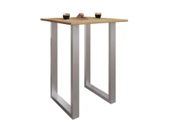 Outlet VCM Bar Table | Tresen | Mesa em pé | Mesa alta | Mesa Barba Bar - Xona 80x50 cm (Prata / Carvalho Mel) Multicor