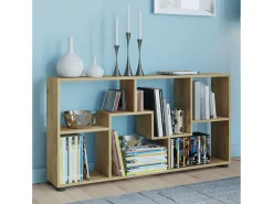 Biblioteca|VCM Cômoda em madeira | Sideboard com prático divisor de mezanino | Divisor de salas | Dimensões aprox. A. 62 x L. 117 x P. 20 cm - Pintal (carvalho mel) Multicor