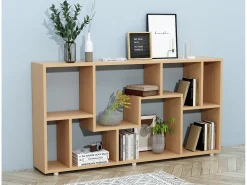 Prateleira|VCM Estante de prateleira de madeira Media Shelf Storage Room Divider Decoração Prateleira Lanisa L (Beech) Multicor