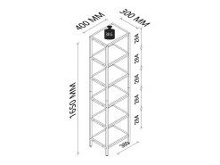 VCM Iron Standing Rack Showcase Showcase Standing armário Vinali M (Preto)^ Prateleira