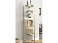 VCM Iron Standing Rack Showcase Showcase Standing armário Vinali M (Ouro)^ Prateleira