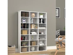 Móvel De Arrumação|VCM Madeira CD DVD Prateleira Estante Media Shelf Room Divider Decoração Prateleira Megosa M (Branco) Multicor