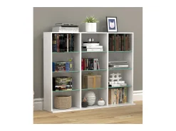 Móvel De Arrumação|VCM Madeira CD DVD Prateleira Estante Sala Divisor Decoração Prateleira Vidro Zilas L (Branco) Multicor